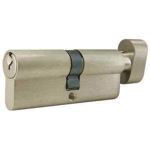 INOX European Mortise Cylinder C Keyway 2-1/4 in 2-1/2 in porta, nichel satinato - Foto 1 di 1