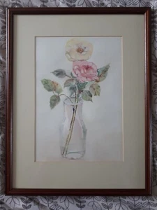 Felicity Stevens Original Acuarela Pintura Bodegón Flores En Jarrón - Arte - Imagen 1 de 6