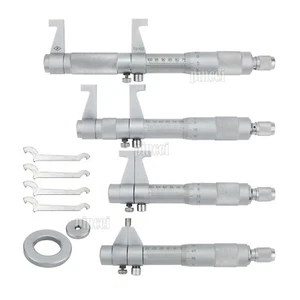 4Pcs Inside Micrometer Set 5-100mm 0.01mm Metric Carbide Ratchet Screw Gauge - Picture 1 of 6