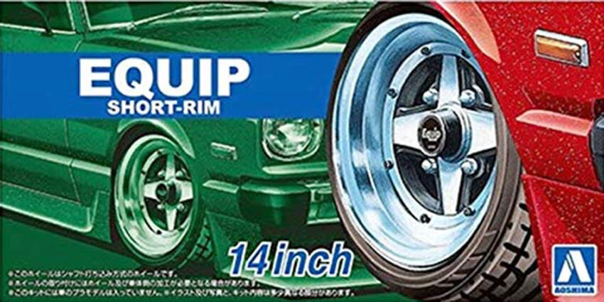14 Zoll Equip Short Rim Felgen & Reifen 1:24 Model Kit Bausatz Aoshima 055472 - Bild 1 von 1