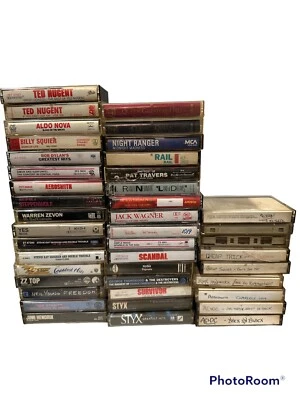 Vintage 80s Rock N' Roll 42 Cassettes Lot Nugent Yes Styx Scandal ZZ Top Queen - Image 1 of 4