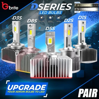 2x LED D1S D2S D3S UPGRADE KIT FOR XENON HEADLIGHT BULBS OEM REPLACEMENT 6000K - Image 1 of 4