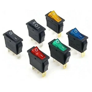 Wippschalter AC 20A 125V rot/gelb/blau/grün/schwarz 31mm*14mm*35mm ABS/Kunststoff - Bild 1 von 73