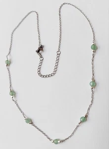 Collana in acciaio con pietre avventurina verde chakra idea regalo per natale  - Picture 1 of 5