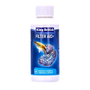 KING BRITISH FILTER AID SAFE WATER FISH TANK AQUARIUM NITRITE AMMONIA TREATMENT - Picture 1 of 9