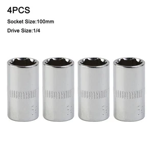 Socket 1/4\" Head 1/4\\\" Head 4pcs Ratchet Socket Torque Spanner Wrench Head - Picture 1 of 22