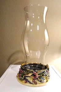 Lámpara de huracán de Navidad Blue Sky Clayworks brezo Goldminc hoja de acebo ¡NUEVA! - Imagen 1 de 6