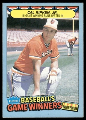 1987 Fleer Baseball's Game Winners #37 Cal Ripken, Jr. Baltimore Orioles - Image 1 of 2
