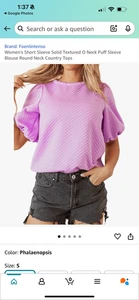 Lavender Women’s Textured Puff Sleeve Top Size Medium NEW - Bild 1 von 7