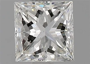 CERT. Diamante extraído natural corte princesa GIA 0,90 CT suelto color H SI1 claridad - Imagen 1 de 2