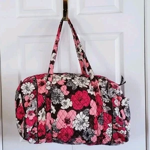 Bolso de Lona de Viaje VERA BRADLEY Floral Mocha Rouge Grande Fin de Semana Retirado Bonito - Imagen 1 de 9