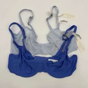 Smoothez by Aerie 2er Set 34D BHs transparent Mesh ungefüttert Bügel blau NEU - Bild 1 von 7