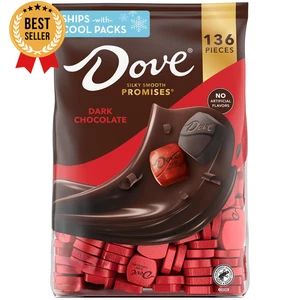 DOVE PROMETS Caramelle al Cioccolato Fondente, Sacchetto Bulk da 136 Ct - Foto 1 di 12