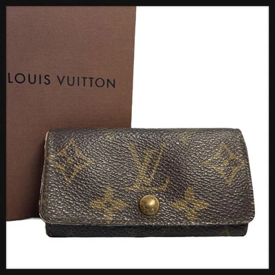 Louis Vuitton Monograma Llavero Estuche RA1901 Cuero 4 Anillos De Colección Hecho en Francia Foto 1 de 4