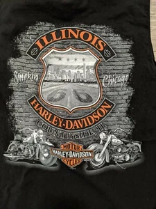 Harley Davidson Sleeveless T-shirts L Black Smokin' Chicago, Countryside, Il - Picture 1 of 5