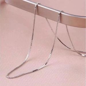 Italienische 925 Sterlingsilber 1 mm Box Kette Halskette 16" - 30" - Bild 1 von 13