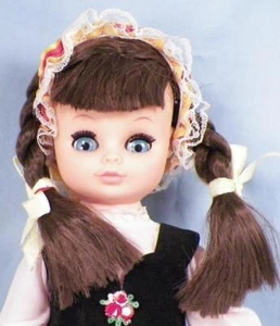 Ungarn Ungarische Puppe Kunststoff braunes Haar blau Schlafaugen 13,5 Zoll ethnisches Kostüm - Bild 1 von 8