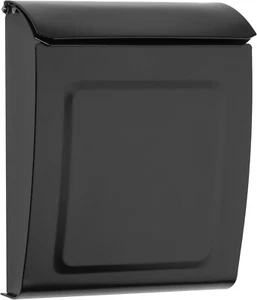 Architectural Mailboxes Aspen Mailbox - Lock and Key, Black Steel, Wall Mount - Picture 1 of 5