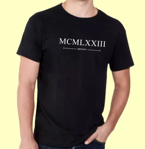 Born 1973 - 50th Birthday T Shirt, Roman Numerals Tee, Gift Idea, 522 - Picture 1 of 6