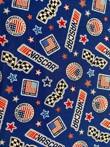 Nascar Racing Logo Badges, Cotton Fabric, Fat Quarter - Picture 1 of 1