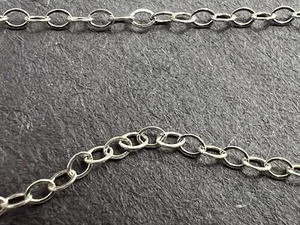 Sterling Silver Chain 1mm Strong Flat Cable 9 Feet - Picture 1 of 2