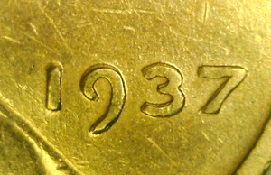 1937 American Cent Circulated Brown DDO Date, Face & Head Philly Mint Lincoln - Picture 1 of 11