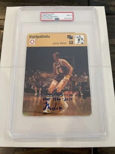 Autographed Jerry West Signed 1977 Sportscaster Card Lakers Logo PSA/DNA MINT 9 - Picture 1 of 5