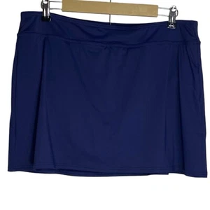 Lands End Swim Skirt Womens 16 Navy Blue Bathing Suit Bottom Plus Size Lined - Picture 1 of 10