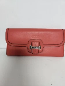 Coach Pink Soft Wallet Snap Flap Closure 1 Exterior Pocket Multiple Interior... - Picture 1 of 5
