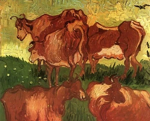 Impresión o lienzo - Vacas por Vincent van Gogh-1890 - Imagen 1 de 1
