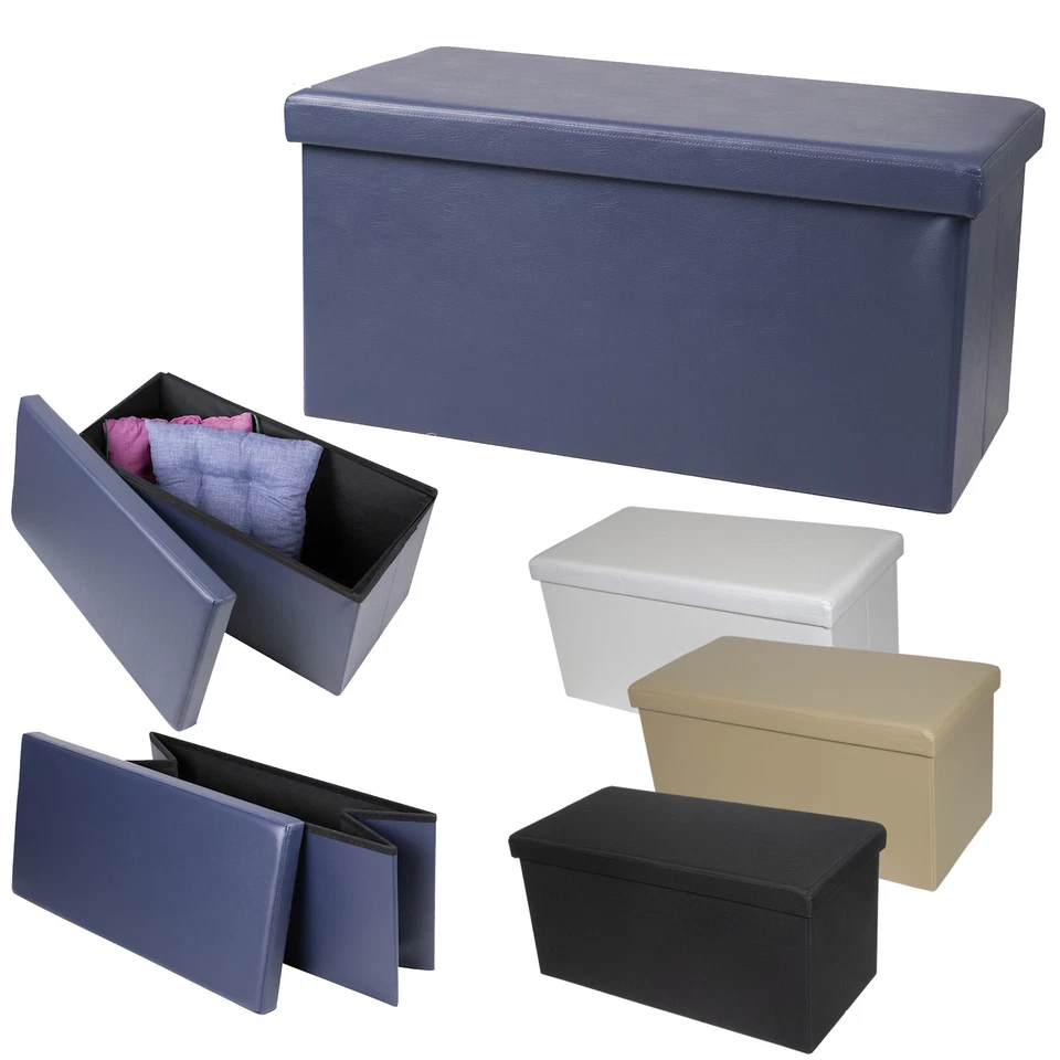 Sitzbank faltbar Aufbewahrungsbox 110l Stauraum Sitzhocker Truhe Ottomane Bank - Bild 1 von 1