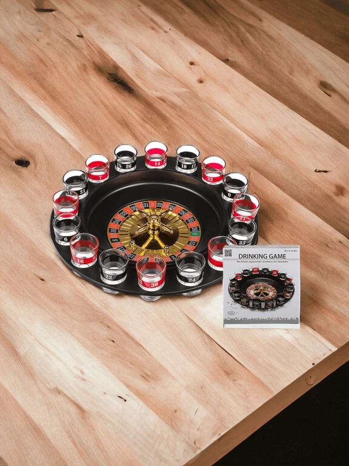 Trinkspiel, Roulette, mit 16 Gläsern und 2 Kugeln - Bild 1 von 3