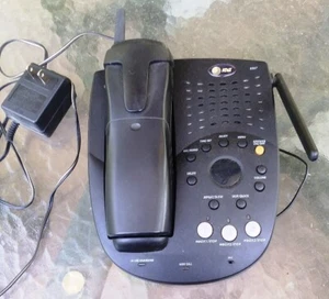 AT&T #9357 MHZ CORDLESS BLACK PHONE DIGITAL ANWERING MACHINE HANDSET BELT CLIP - Picture 1 of 5