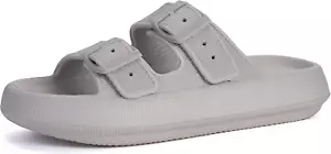 Pillow Slippers for Women and Men | Adjustable Double Buckle Shower Slides | Cus - Picture 1 of 7