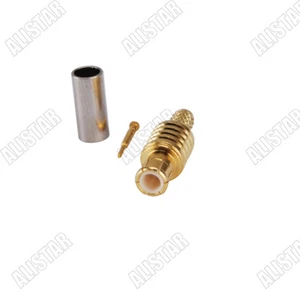 10x MCX male Plug straight Crimp Connector for RG316 RG179 RG174 LMR100 cable - Picture 1 of 3