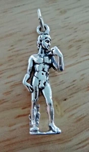 Sterling Silver 3D 28x12mm Michelangelo's David Statue Charm - Picture 1 of 4