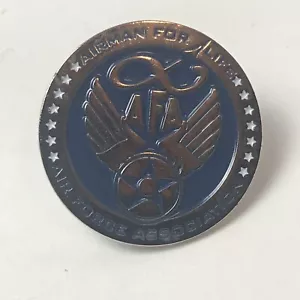 Airman For Life Metal Enamel Air Force Military Pinback - Picture 1 of 3