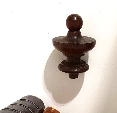 Post finial antique french wood carving for furniture clock sideboard 2.52 in Cover
