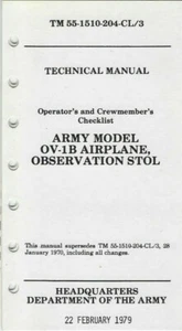 Historical book for OV-1B Airplane STOL, Checklist, Operator and Crewmember's - Picture 1 of 1