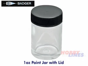 Airbrush 1oz / 22ml Glass Jar Badger/Expo Airbrushes BA52 - Picture 1 of 2