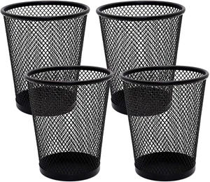 4 Pack Pen Holder Metal Mesh Pencil Holders round Shaped Pen Holders for Desk Of - Picture 1 of 11