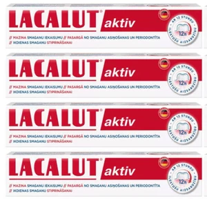 4 tubos diarios de pasta de dientes LACALUT ACTIVE para encías sangrantes hechos en Alemania 75 ml - Imagen 1 de 8