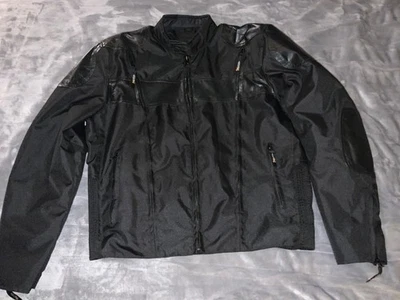Xelement Black LG  Wind/Waterproof Armored Padded Motorcycle Jacket - Image 1 of 4