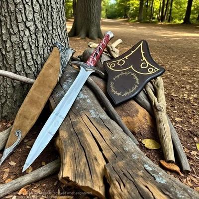 ESPADA HOBBIT STING FRODO BILBO PRÍNCIPE SEÑOR DE LOS ANILLOS CON VAINA Y PLACA LOTE Foto 1 de 4