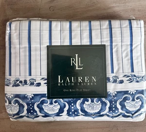 NEU Ralph Lauren JONQUIL *KING FLACHES BLATT PORZELLAN blau weiß, selten - Bild 1 von 9