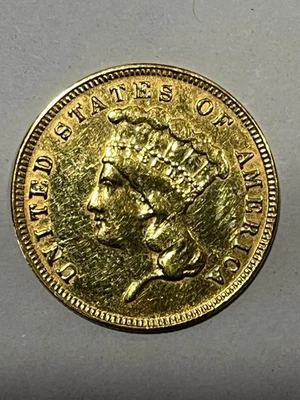 1882 $3 Gold Piece - RARE! - Image 1 of 2