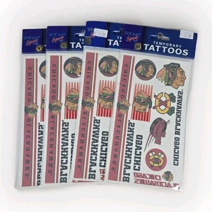 NHL Chicago Blackhawks Temporary Tattoos New Lot Of 4  - Picture 1 of 2