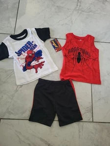 Conjunto de camiseta sin mangas de 3 piezas para niños pequeños Marvel Spiderman 3T - Imagen 1 de 6