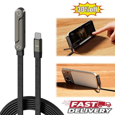 MARKENLOS 240w Fast Charging Foldable Bracket Data Cable Folding Holder with Braided Cable