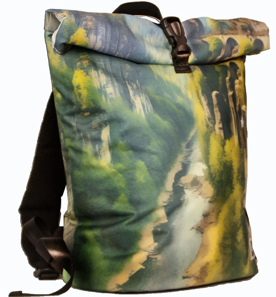 Rucksack RollTop "Bastei". Einzigartiges Design, Laptopfach – Perfektes Geschenk - Bild 1 von 4